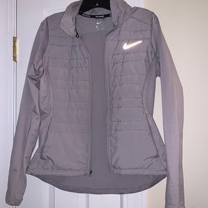 Nike running insulated jacket grey reflective